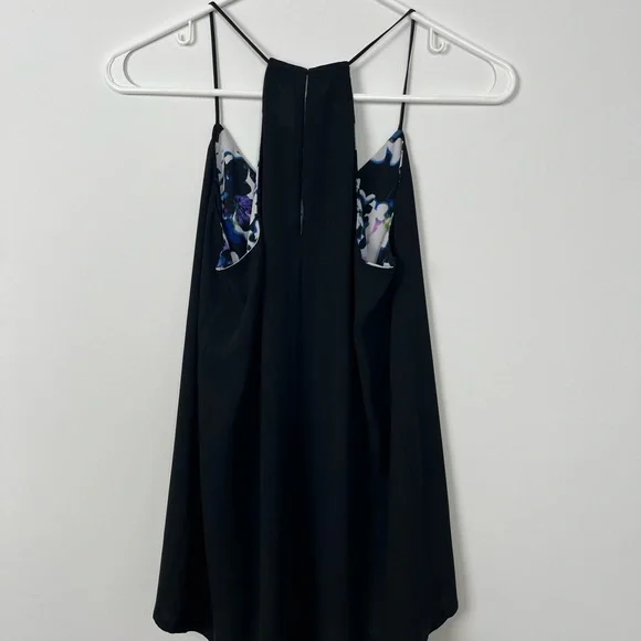 Express Black and Floral Reversible Tank Top Womens Extra Small - Picture 2 of 4